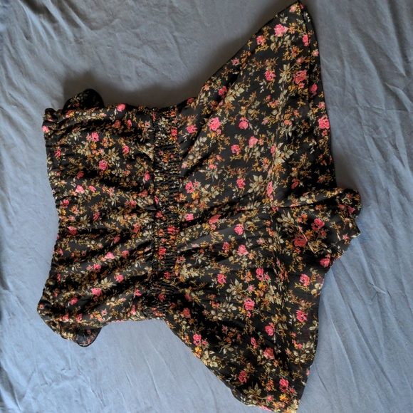 Strapless Floral Romper, Small, Fire Los Angeles - Picture 5 of 5